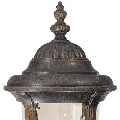 John Timberland Bellagio Rustic Farmhouse Outdoor Post Light Fixture Veranda Bronze 24 1/2" Champagne Hammered Glass For Exterior Barn Deck House Home