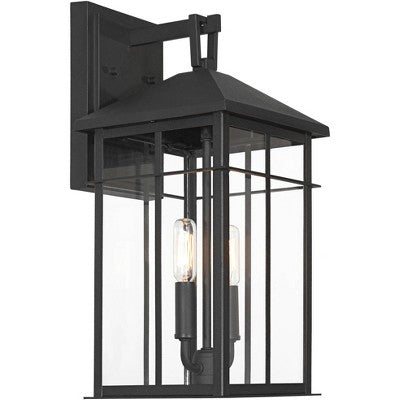 John Timberland Bernal 17 1/2" High Sand Black 2-Light Outdoor Wall Light
