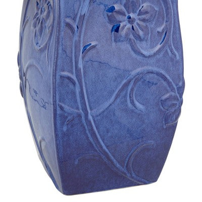Periwinkle 29 1/4" High Large Zen Outdoor Decor Blue Ceramic Floor Fountain With Light LED Standing Outside Garden Patio Yard