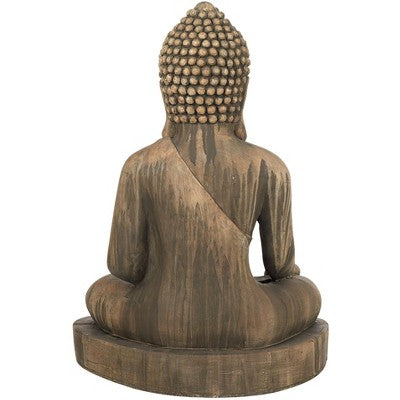 John Timberland Sitting Buddha Statue Sculpture Zen Decor Outdoor Garden Front Porch Patio Yard Outside Weathered Light Sandstone Finish 29 1/2" Tall