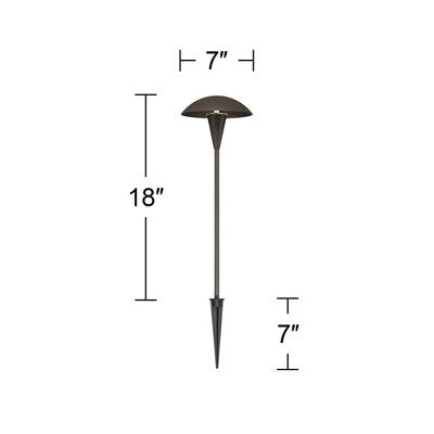 John Timberland Grant 18" High Bronze LED Mushroom Path Lights Set Of 2