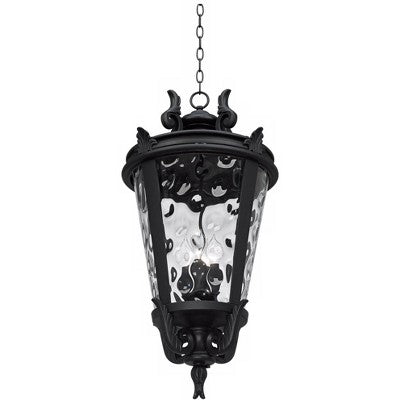 John Timberland Casa Marseille Rustic Outdoor Light Textured Black Scroll 30" Clear Hammered Glass Damp Rated For Post Exterior Barn Deck House Porch