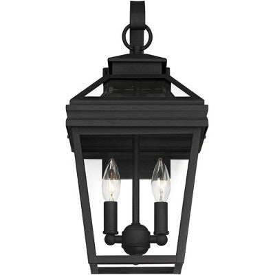 John Timberland Stratton Street Rustic Outdoor Wall Light Fixture Texturized Black 16 1/2" Clear Glass For Post Exterior Barn Deck House Porch Yard