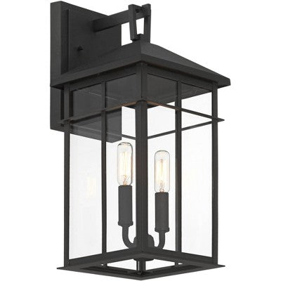 John Timberland Bernal 17 1/2" High Sand Black 2-Light Outdoor Wall Light