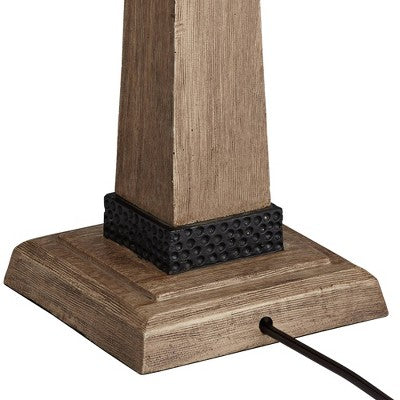 John Timberland Buchan Rustic Farmhouse Table Lamps 29 1/2" Tall Set Of 2 Faux Wood Oatmeal Square Shade For Bedroom Living Room Bedside Nightstand