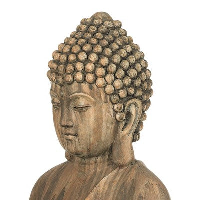 John Timberland Sitting Buddha Statue Sculpture Zen Decor Outdoor Garden Front Porch Patio Yard Outside Weathered Light Sandstone Finish 29 1/2" Tall