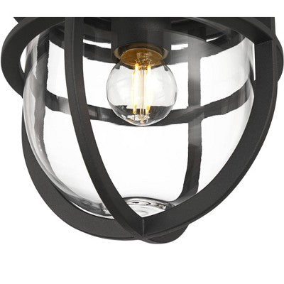 John Timberland Ballast 7 3/4" High Textured Black Outdoor Flush-Mount Ceiling Light