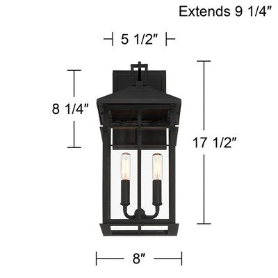 John Timberland Bernal 17 1/2" High Sand Black 2-Light Outdoor Wall Light