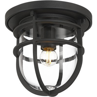 John Timberland Ballast 7 3/4" High Textured Black Outdoor Flush-Mount Ceiling Light