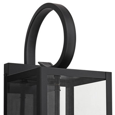 John Timberland Mira Modern Outdoor Wall Light Fixture Flat Black 21 1/2" Clear Glass For Post Exterior Barn Deck House Porch Yard Posts Patio Home
