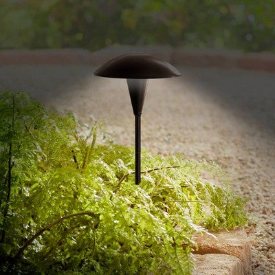John Timberland Grant 18" High Bronze LED Mushroom Path Lights Set Of 2