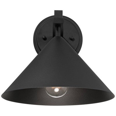 John Timberland Apex 9 3/4" High Modern Outdoor Wall Light Fixture Mount Porch House Exterior Dark Sky Weatherproof Textured Black Finish Metal