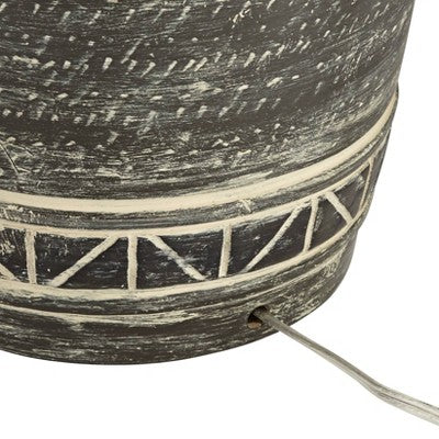 John Timberland Miguel Rustic Table Lamp Southwest 32" Tall Earth Tone Linen Drum Shade For Bedroom Living Room Bedside Nightstand Office Kids House