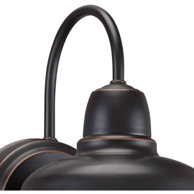 John Timberland Urban Barn Rustic Industrial Farmhouse Outdoor Wall Light Fixtures Set Of 2 Oil Rubbed Bronze Gooseneck Arm 11 1/4" For Post Exterior