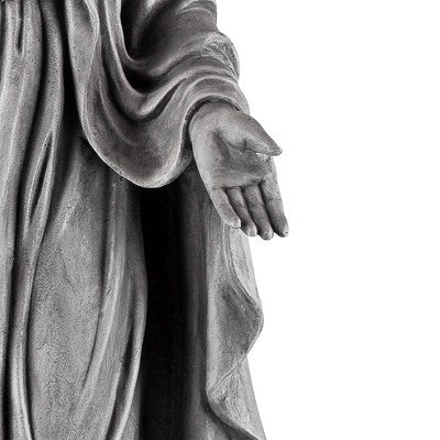 John Timberland Virgin Mary Statue Sculpture Decor Outdoor Garden Front Porch Patio Yard Outside Home Balcony Gray Stone Finish Ceramic 29" Tall