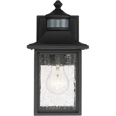 John Timberland Moray Bay Mission Outdoor Wall Light Fixture Black Motion Sensor Dusk To Dawn 11 1/2" Seedy Glass For Post Exterior Barn Deck House