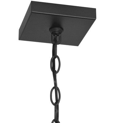 John Timberland San Lucas 19 1/2" High Modern Outdoor Pendant Light Fixture Ceiling Porch House Exterior Hanging Sand Black Metal Clear Glass Shade