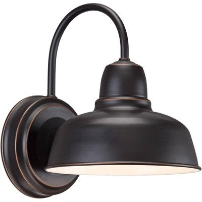 John Timberland Urban Barn Rustic Industrial Farmhouse Outdoor Wall Light Fixtures Set Of 2 Oil Rubbed Bronze Gooseneck Arm 11 1/4" For Post Exterior