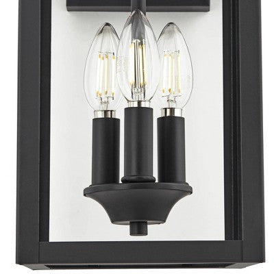 John Timberland Mira Modern Outdoor Wall Light Fixture Flat Black 21 1/2" Clear Glass For Post Exterior Barn Deck House Porch Yard Posts Patio Home