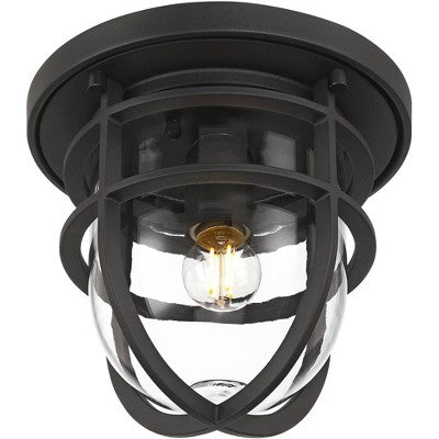 John Timberland Ballast 7 3/4" High Textured Black Outdoor Flush-Mount Ceiling Light