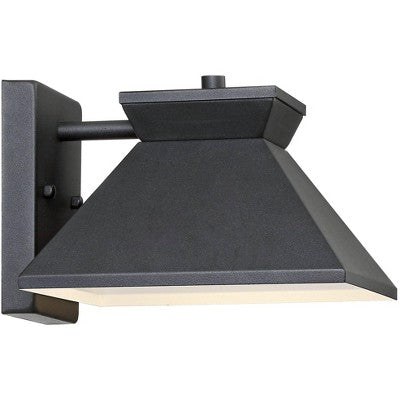 John Timberland Whatley Rustic Industrial Outdoor Wall Light Fixtures Set Of 2 Black Metal LED 6 1/4" For Post Exterior Barn Deck House