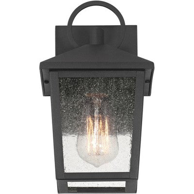 John Timberland Westmont 10 1/2" High Modern Outdoor Wall Light Fixture Mount Porch House Exterior Weatherproof Sand Black Aluminum Seeded Glass Shade