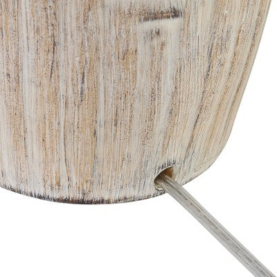 John Timberland Southwest Rustic Table Lamp 27" Tall Faux Light Wood Oatmeal Fabric Drum Shade For Living Room Bedroom Bedside Nightstand