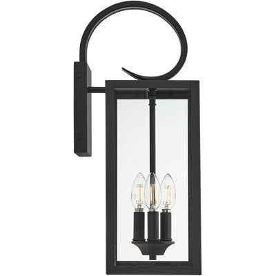 John Timberland Mira Modern Outdoor Wall Light Fixture Flat Black 21 1/2" Clear Glass For Post Exterior Barn Deck House Porch Yard Posts Patio Home