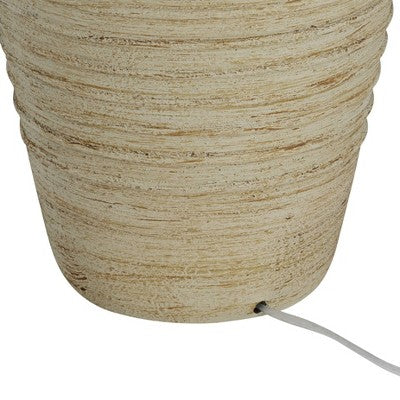 John Timberland Austin 28" Tall Jug Southwest Farmhouse Rustic Table Lamps Set Of 2 Sand Toned Ridged Finish Cream Shade Living Room Bedroom Bedside