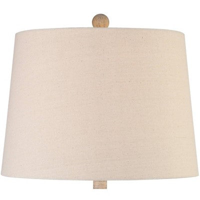 John Timberland Southwest Rustic Table Lamp 27" Tall Faux Light Wood Oatmeal Fabric Drum Shade For Living Room Bedroom Bedside Nightstand