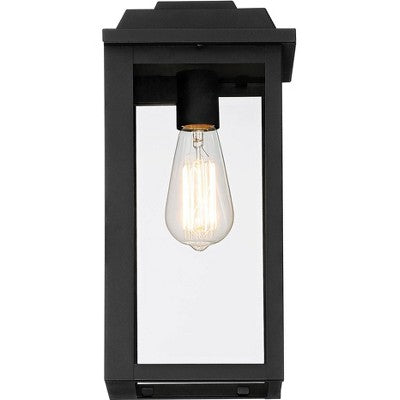  John Timberland Eastcrest Modern Outdoor Wall Light Fixture Textured Black 14" Clear Glass Panels For Post Exterior Barn Deck House Porch Yard Patio