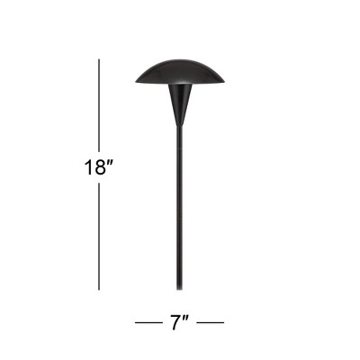  John Timberland Large Mushroom 18" High Black Low Voltage LED Path Light