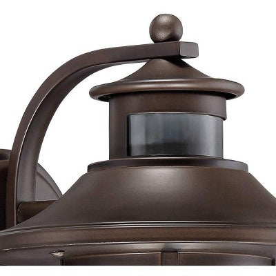  John Timberland Habitat Rustic Industrial Outdoor Wall Light Fixtures Set Of 2 Bronze Dusk To Dawn Motion Sensor 11 1/4" Seedy Glass For Exterior