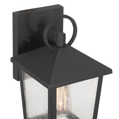  John Timberland Westmont 10 1/2" High Modern Outdoor Wall Light Fixture Mount Porch House Exterior Weatherproof Sand Black Aluminum Seeded Glass Shade
