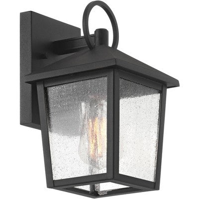  John Timberland Westmont 10 1/2" High Modern Outdoor Wall Light Fixture Mount Porch House Exterior Weatherproof Sand Black Aluminum Seeded Glass Shade