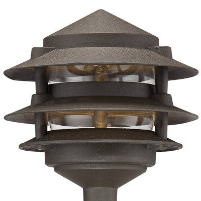  John Timberland Three-Tier Pagoda 11" High Bronze LED Landscape Path Light
