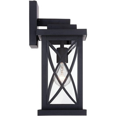  John Timberland Woodland Park Outdoor Wall Light Fixture Black Dusk To Dawn 15" Clear Glass For Post Exterior Barn Deck House Porch Yard Patio Home