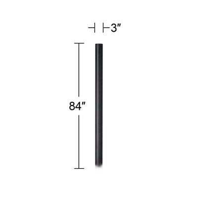  John Timberland Modern Outdoor Direct Burial Post Light Pole Black Cast Aluminum 84" For Post Garden Yard